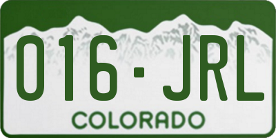 CO license plate 016JRL