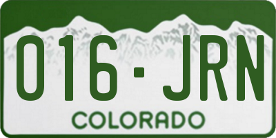 CO license plate 016JRN