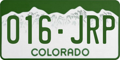 CO license plate 016JRP