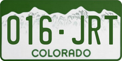 CO license plate 016JRT