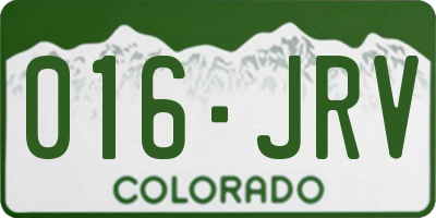 CO license plate 016JRV