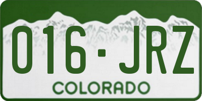 CO license plate 016JRZ