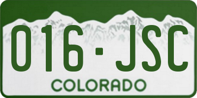 CO license plate 016JSC