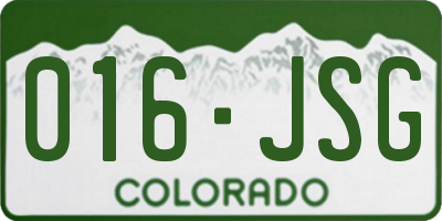 CO license plate 016JSG