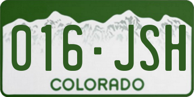 CO license plate 016JSH