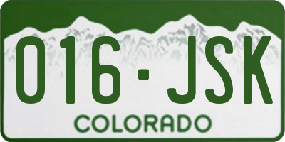 CO license plate 016JSK