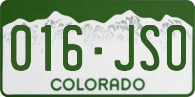 CO license plate 016JSO