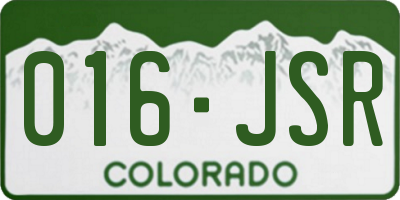 CO license plate 016JSR