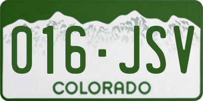 CO license plate 016JSV
