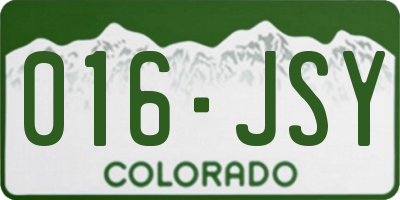 CO license plate 016JSY