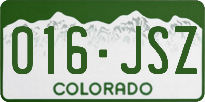 CO license plate 016JSZ