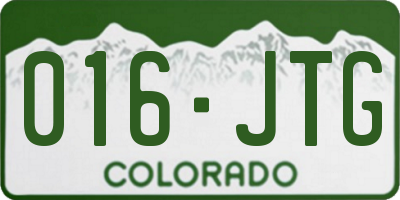 CO license plate 016JTG