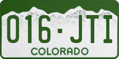 CO license plate 016JTI