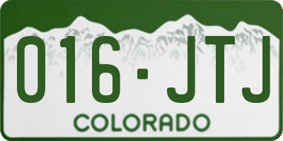 CO license plate 016JTJ