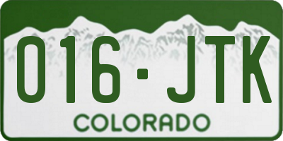 CO license plate 016JTK