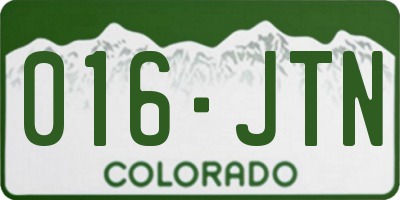 CO license plate 016JTN
