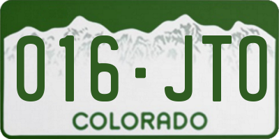 CO license plate 016JTO