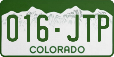 CO license plate 016JTP