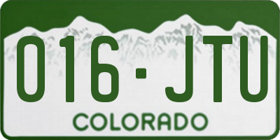 CO license plate 016JTU