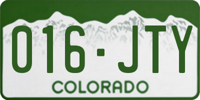 CO license plate 016JTY