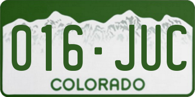 CO license plate 016JUC