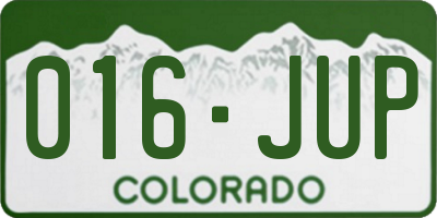 CO license plate 016JUP