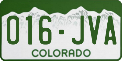 CO license plate 016JVA