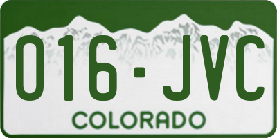 CO license plate 016JVC