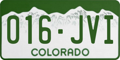 CO license plate 016JVI