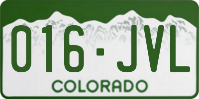 CO license plate 016JVL