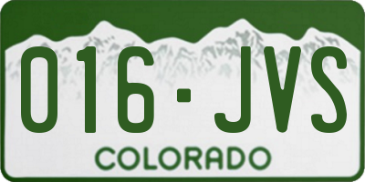CO license plate 016JVS