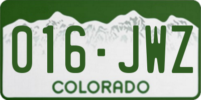 CO license plate 016JWZ