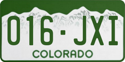 CO license plate 016JXI