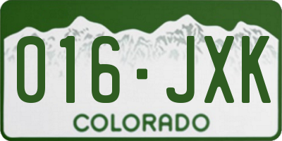 CO license plate 016JXK