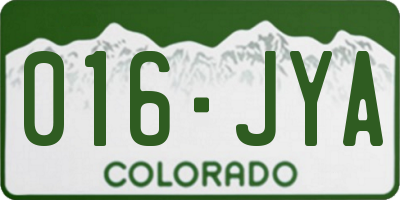 CO license plate 016JYA