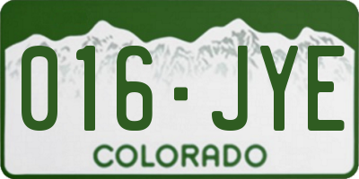 CO license plate 016JYE