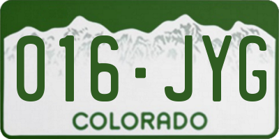 CO license plate 016JYG