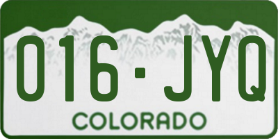 CO license plate 016JYQ