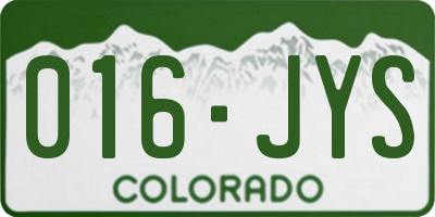 CO license plate 016JYS