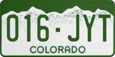 CO license plate 016JYT