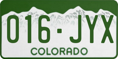 CO license plate 016JYX