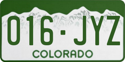 CO license plate 016JYZ