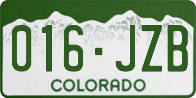 CO license plate 016JZB