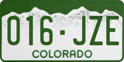 CO license plate 016JZE
