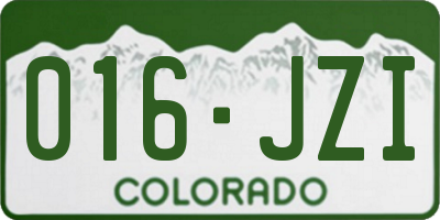 CO license plate 016JZI