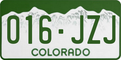 CO license plate 016JZJ