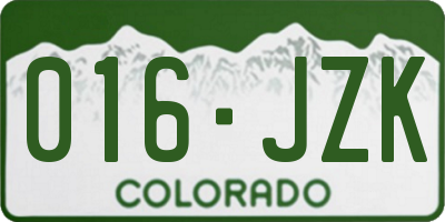 CO license plate 016JZK