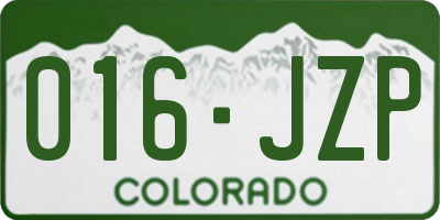 CO license plate 016JZP