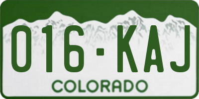 CO license plate 016KAJ