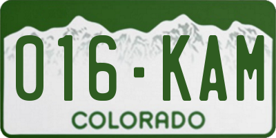 CO license plate 016KAM